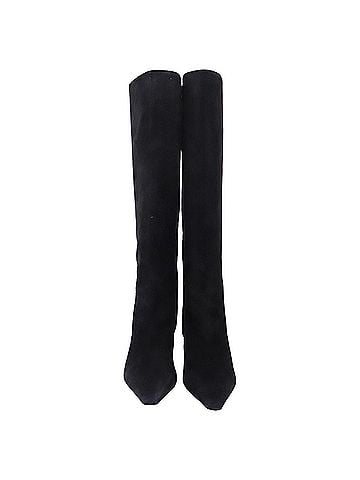 Christian Dior Dior High-Heeled Knee-High Boots in Black Suede (view 2)