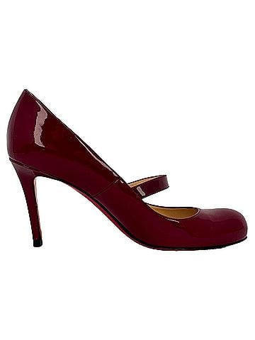 Christian Louboutin Christian Louboutin Mary Jane Pumps in Burgundy Patent Leather (view 1)