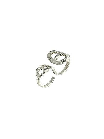 Hermès HERMES Chaine d'Ancre Double Ring, Sterling Silver 925, Size #53, Silver, Item No. 20110 (view 1)