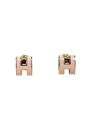 Hermès HERMES Mini Pop H Earrings, GP (Gold and Pink), 59829 (view 1)