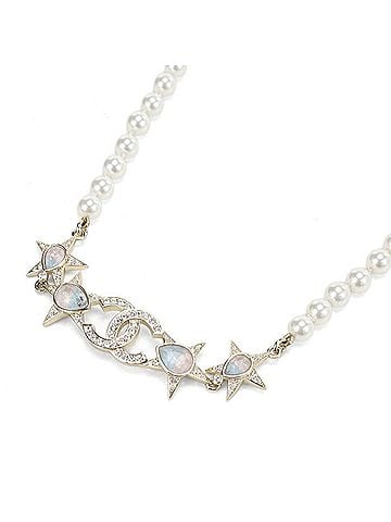 Chanel CHANEL necklace, pearl, Coco Mark, women's, gold. (view 1)