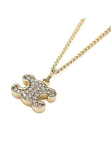 Céline CELINE Celine Necklace 460GB6BZI.35OR Rhinestone Triomphe Women's Gold (view 1)