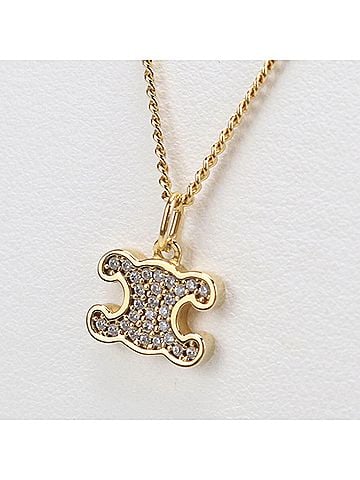 Céline CELINE Celine Necklace 460GB6BZI.35OR Rhinestone Triomphe Women's Gold (view 2)