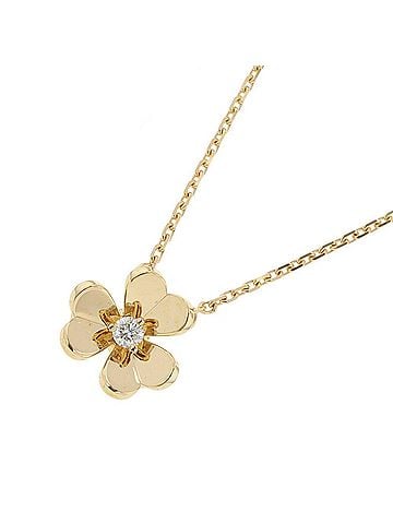 Van Cleef & Arpels Van Cleef &amp; Arpels Frivole Pendant Mini Necklace, 1 Diamond (0.05ct), 18K Yellow Gold (VCARP0J100) (view 1)
