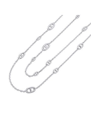 Hermès Hermes Chaine d'Ancre Farandole Necklace, SV925 Silver, Size 120, HERMES Long Farandole, (view 1)