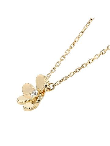Van Cleef & Arpels Van Cleef &amp; Arpels Frivole Pendant Mini Necklace, 1 Diamond (0.05ct), 18K Yellow Gold (VCARP0J100) (view 2)