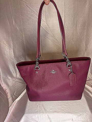 Coach Pebbled Leather Tote Shoulder Bag (view 1)
