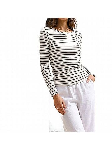 Fifteen Twenty Steff Shirred Top in Black And White (view 2)