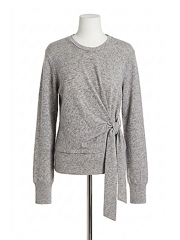 Fifteen Twenty Drea Shirred Knot Top in Gray (view 1)