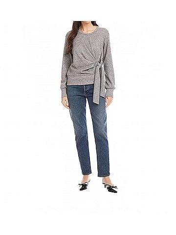Fifteen Twenty Drea Shirred Knot Top in Gray (view 2)
