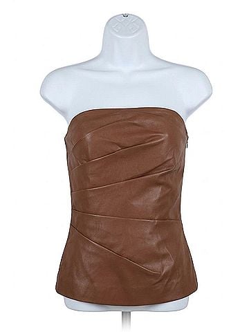Iris Setlakwe Leather Bustier Top in Brown (view 1)