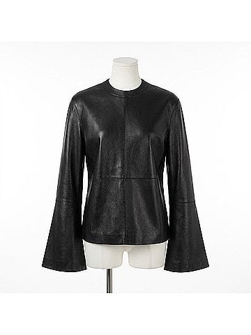 Nanushka Bolda Alt-Leather Top in Black (view 1)