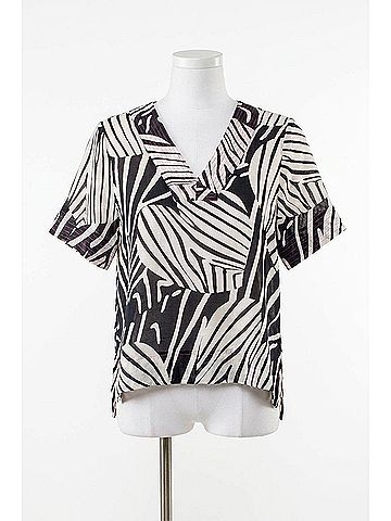 THML Zebra Stripe Top in Black (view 1)