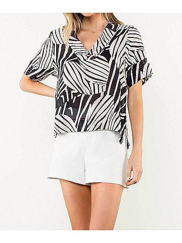 THML Zebra Stripe Top in Black (view 2)