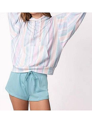 P.J. Salvage Baja Babe Stripe Hoodie in Ivory (view 2)
