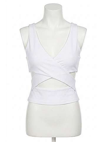 Susana Monaco Cutout Crossover Crop Top in Sugar (view 1)