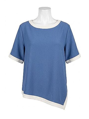 Joh Kaya Crepe Top in Blue (view 1)