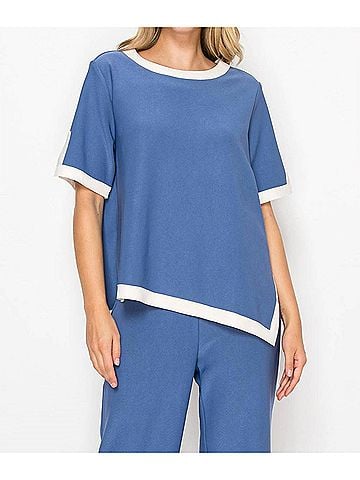 Joh Kaya Crepe Top in Blue (view 2)