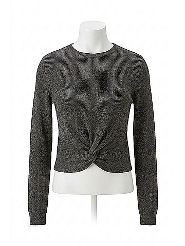 Bishop + Young Lurex Bonita Twist Front Top in Black (view 1)