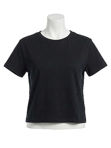 Bandier Bowery Boxy Weekend Cotton Tee in Black (view 1)