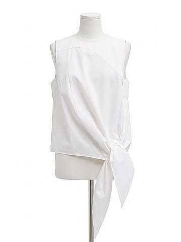 Tibi Women's Bio Twill Easy Tie Top in White (view 1)