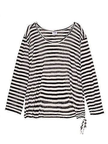 Always For Me Women's Striped Active Hooded Top - Plus in Afm Black (view 1)