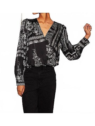 Fifteen Twenty Ines Drape Front Top in Print (view 2)