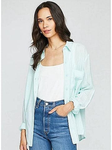 Gentle Fawn Paige Button Up Shirt in Seaglass (view 2)