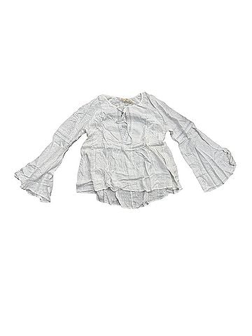 Hem & Thread Women's Swiss Dot Babydoll Blouse in White (view 1)