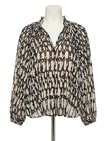 MISA Los Angeles Rissa Long Sleeve Top in Geo (view 1)