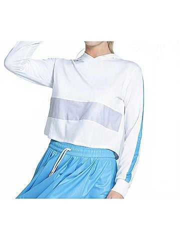 Lucky in Love All That Shimmers Hoodie in White/Blue (view 2)