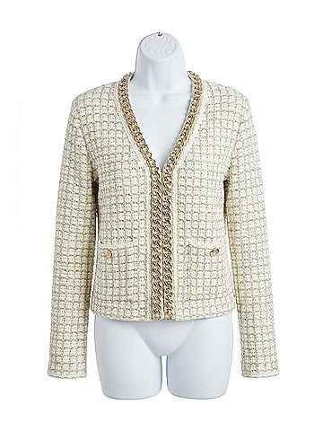 Elie Tahari The Trista Chain Cardigan in Ivory (view 1)
