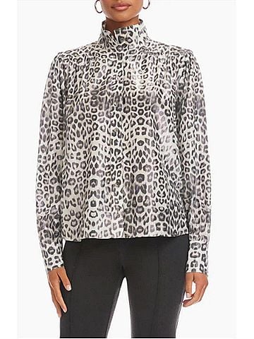 Fifteen Twenty Chloe Button-Up Shirt in Metallic Leopard (view 2)