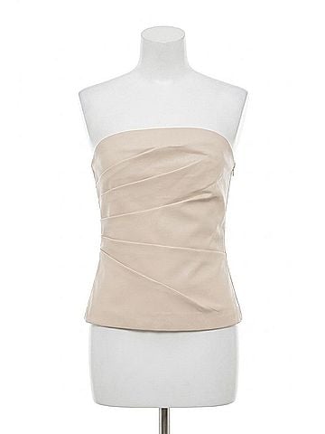 Iris Setlakwe Leather Bustier Strapless Top in Beigebone (view 1)