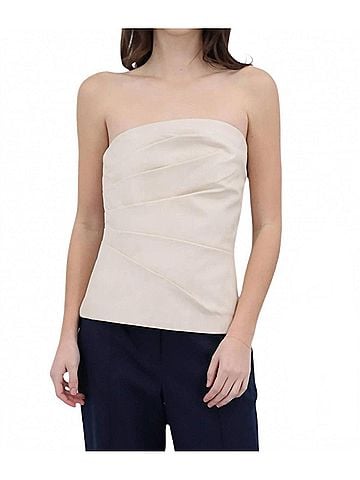 Iris Setlakwe Leather Bustier Strapless Top in Beigebone (view 2)