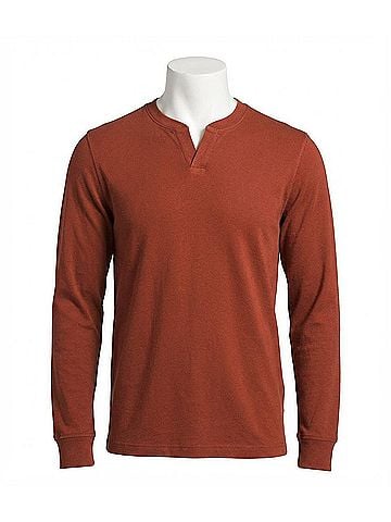 The North Face Waffle Long Sleeve Henley Top in Brandy Brown (view 1)