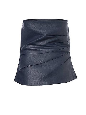 Iris Setlakwe Women's Leather Bustier Strapless Top in Midnight (view 2)