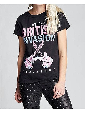 Recycled Karma British Invasion Band Tee in Vintage Black (view 2)