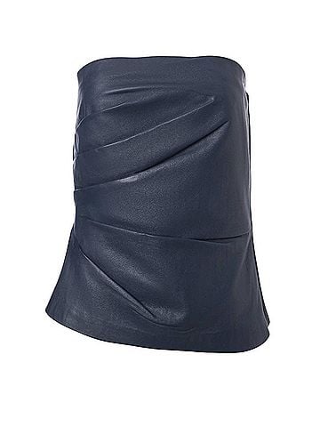 Iris Setlakwe Women's Leather Bustier Strapless Top in Midnight (view 1)