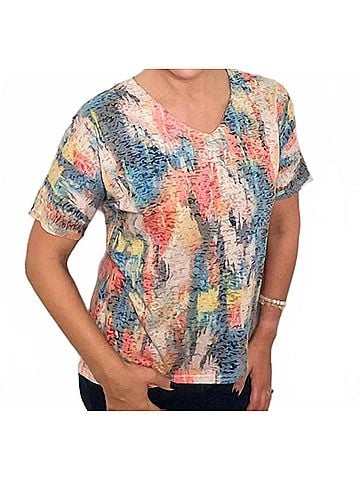 Ethyl Short Sleeve Top in Multicolor (view 2)