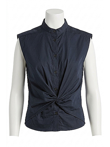 Rag & Bone Rita Sleeveless Poplin Shirt in Blue (view 1)