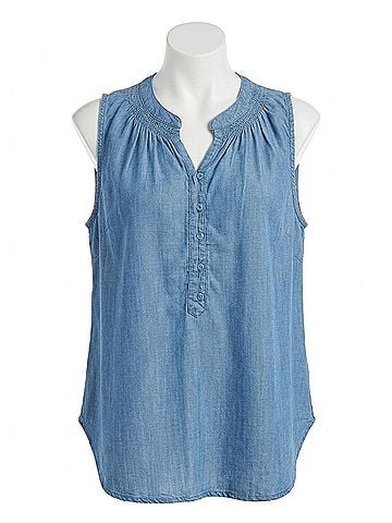 Keren Hart Women's Sleeveless Denim Top in Blue (view 1)
