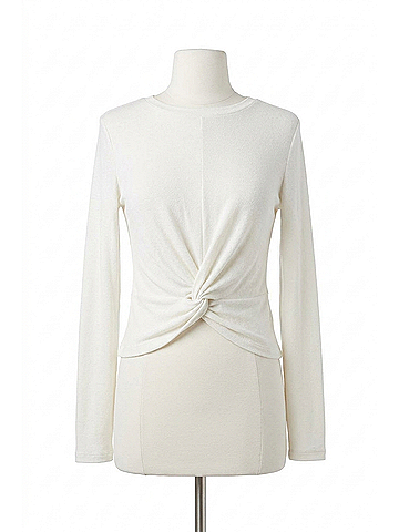 Bishop + Young Object Of Affection Lurex Bonita Twist Front Sweater in Gold (view 1)