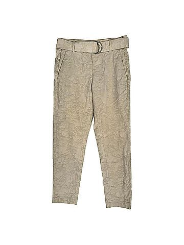 Brunello Cucinelli Brunello Cucinelli Textured Straight Fit Trousers in Ivory Cotton (view 1)