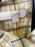 Ann Taylor LOFT Plaid Yellow Black White Button-Down Shirt Size L - photo 3