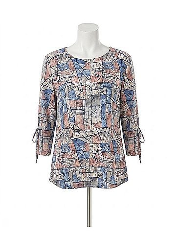 N Touch Women's Three Quarter Long Sleeve Tee in Blue (view 1)