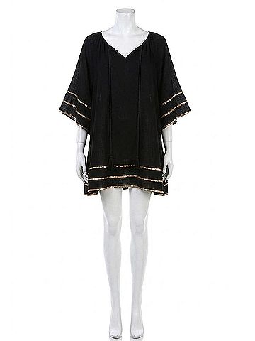 Velzera Kimono Sleeve Swing Top in Black (view 1)