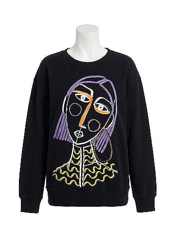 Desigual Face Sweatshirt in Black (view 1)
