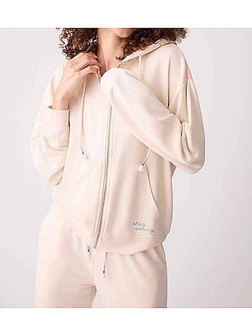 P.J. Salvage Sun Stripe Lounge Hoodie in Stone (view 2)