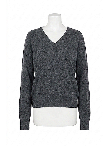 White + Warren Cashmere Core V- Neck Top in Bluestone (view 1)